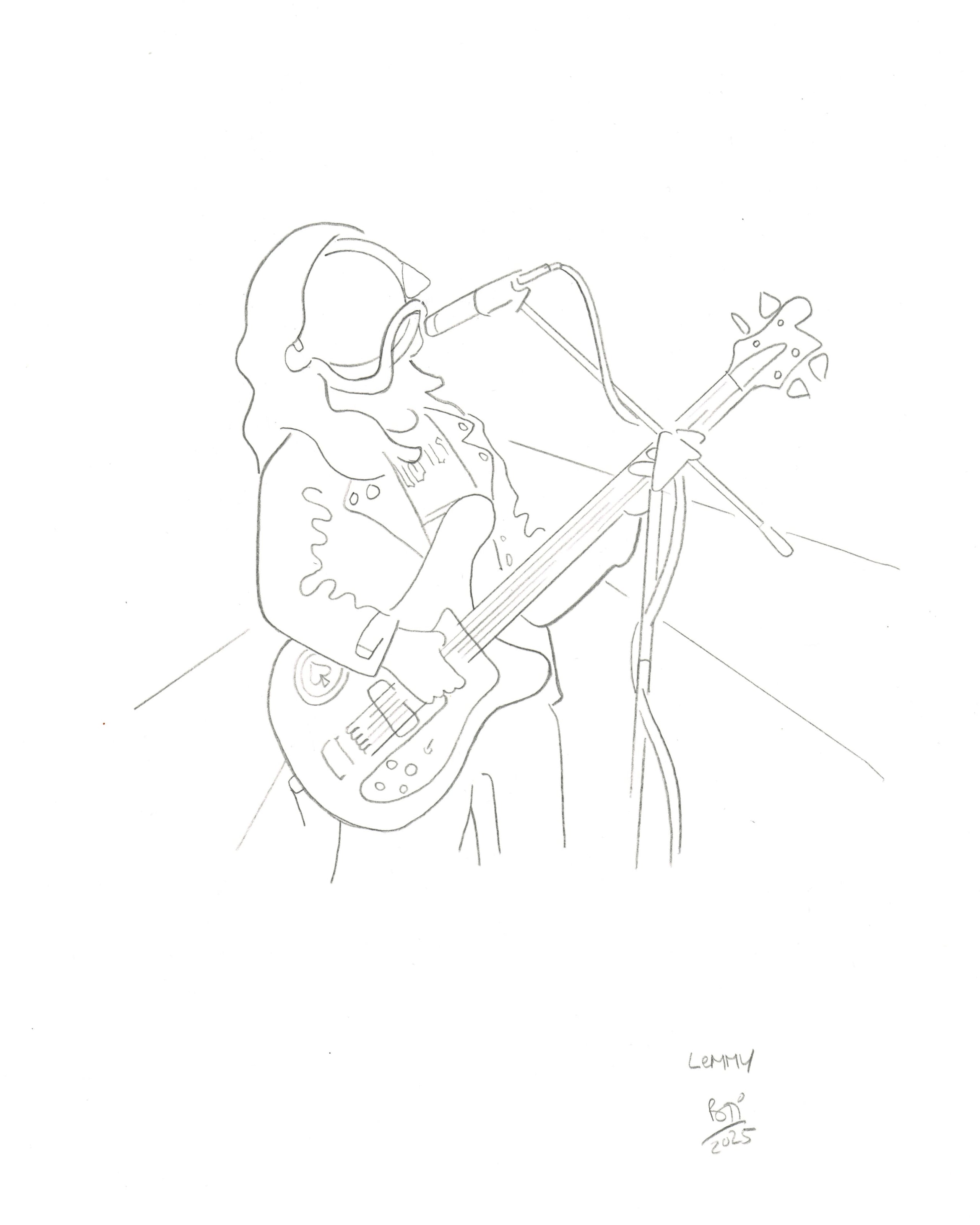 Lemmy - Original A3 Pencil Drawing